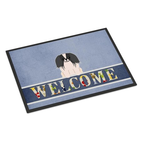 Carolines Treasures 18 x 27 in. Pekingnese Black White Welcome Indoor or Outdoor Mat BB5686MAT